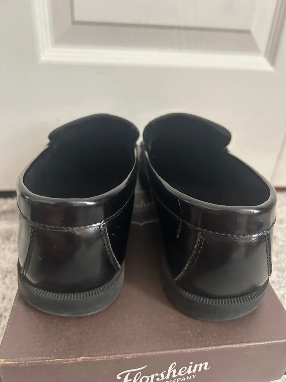 Florsheim Black Leather Croquet Penny Loafers